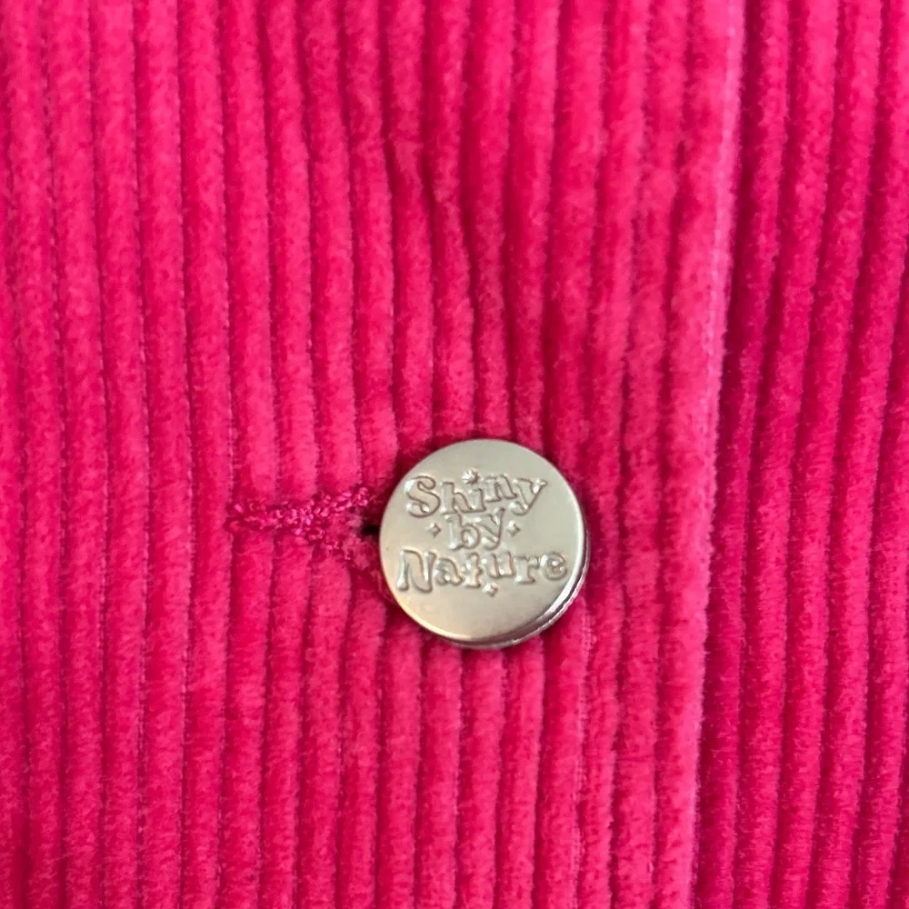 Shiny by Nature Pink Corduroy Button-Up Jacket with Hearts - Picture 6 of 10